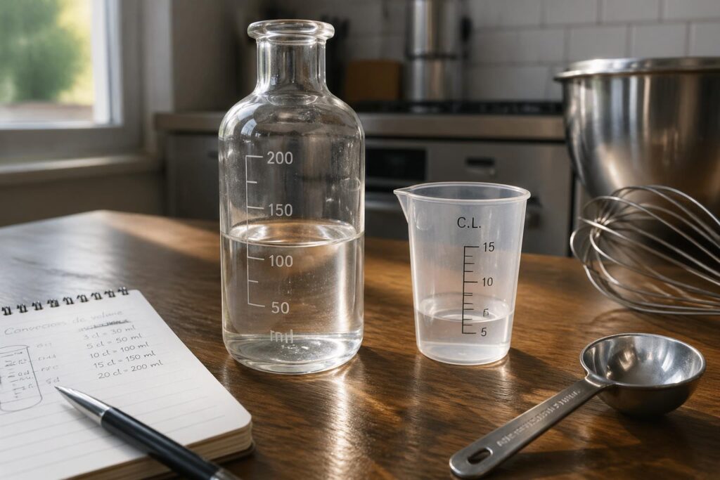 convertissez rapidement 100 ml en cl grâce à notre guide pratique, idéal pour des dosages précis en techniques et en cuisine.