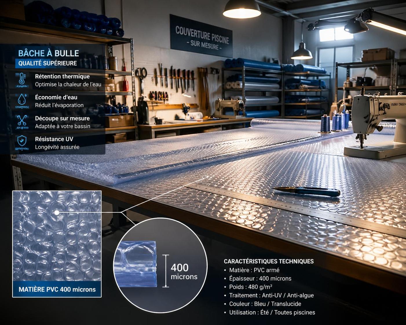 apprenez à réparer votre bâche à bulle grâce à notre guide complet sur la couture manuelle et les matériaux adaptés pour un raccord durable et efficace.