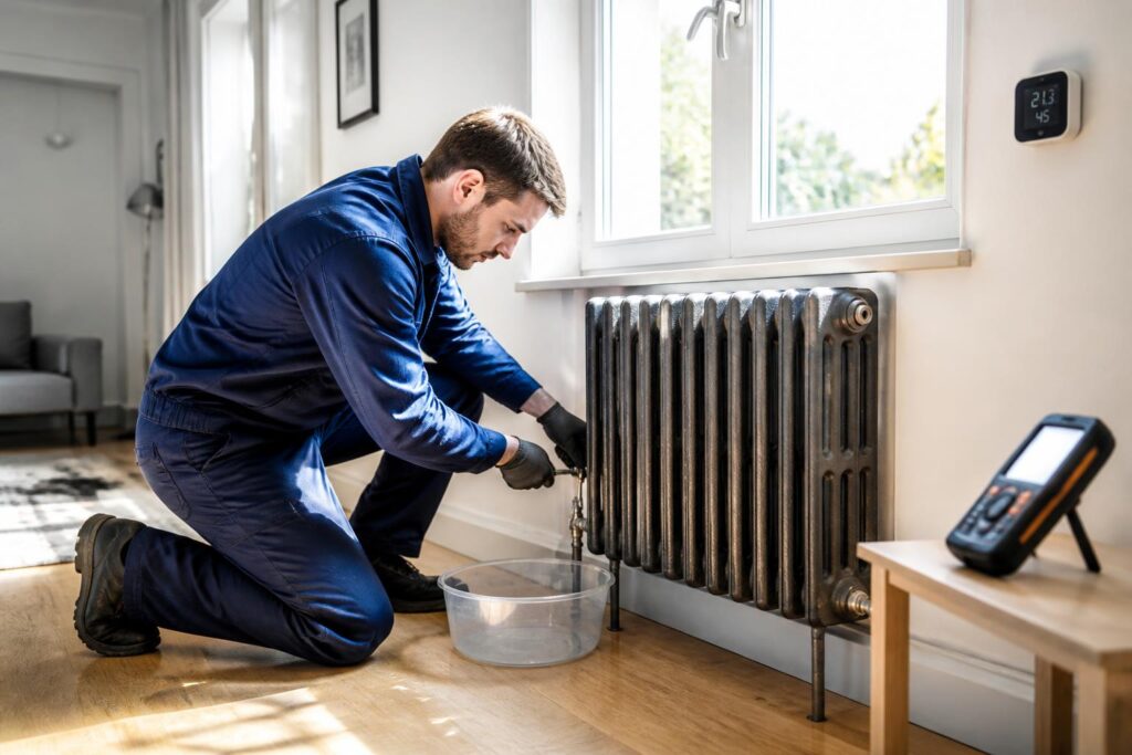 découvrez comment purger efficacement un radiateur en fonte avec notre protocole d'intervention détaillé et apprenez à vérifier le rendement après opération pour un chauffage optimal.