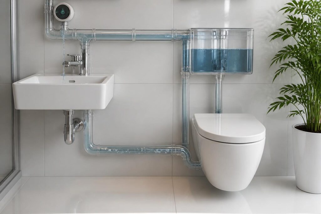découvrez le fonctionnement des toilettes avec lave-main intégré, les normes sanitaires à respecter et le gain hydrique réel mesuré grâce à ce circuit innovant.
